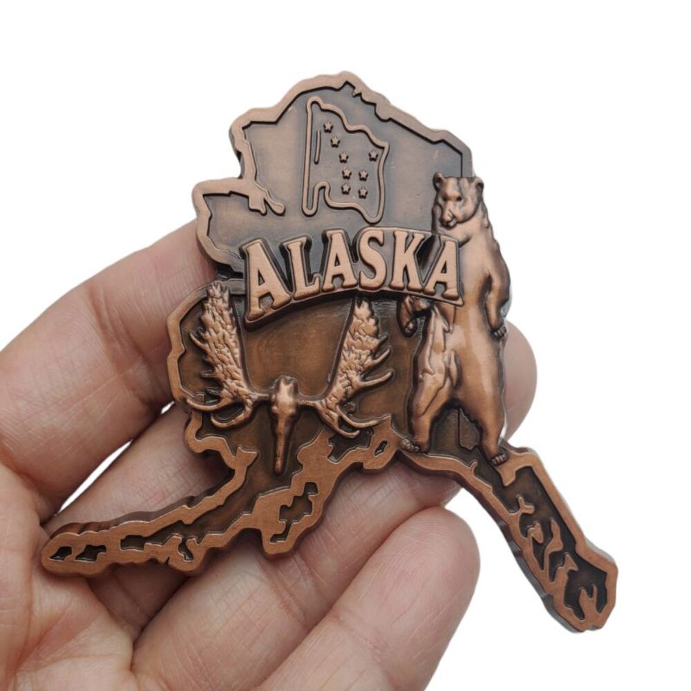 Alaska Outline Map Refrigerator Fridge Magnet Souvenir Travel Tourist Holiday AK - Picture 3 of 5